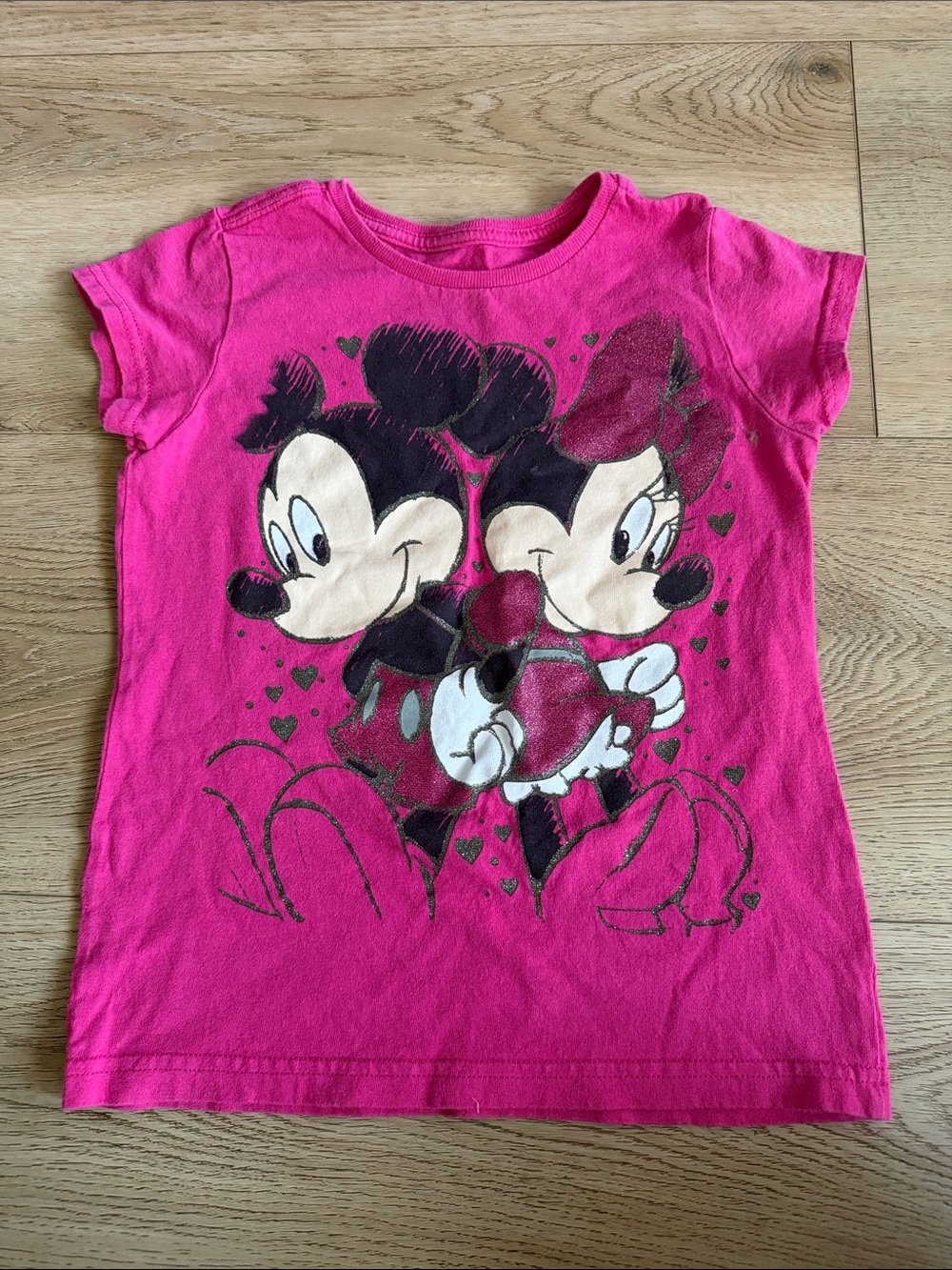 Disney Minnie & Mickey Pink Girls' Graphic Tee size 7/8